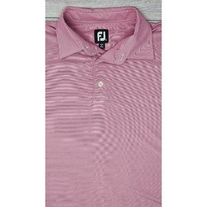 Foot Joy Men's Pink Striped‎ Golf Polo Size XL